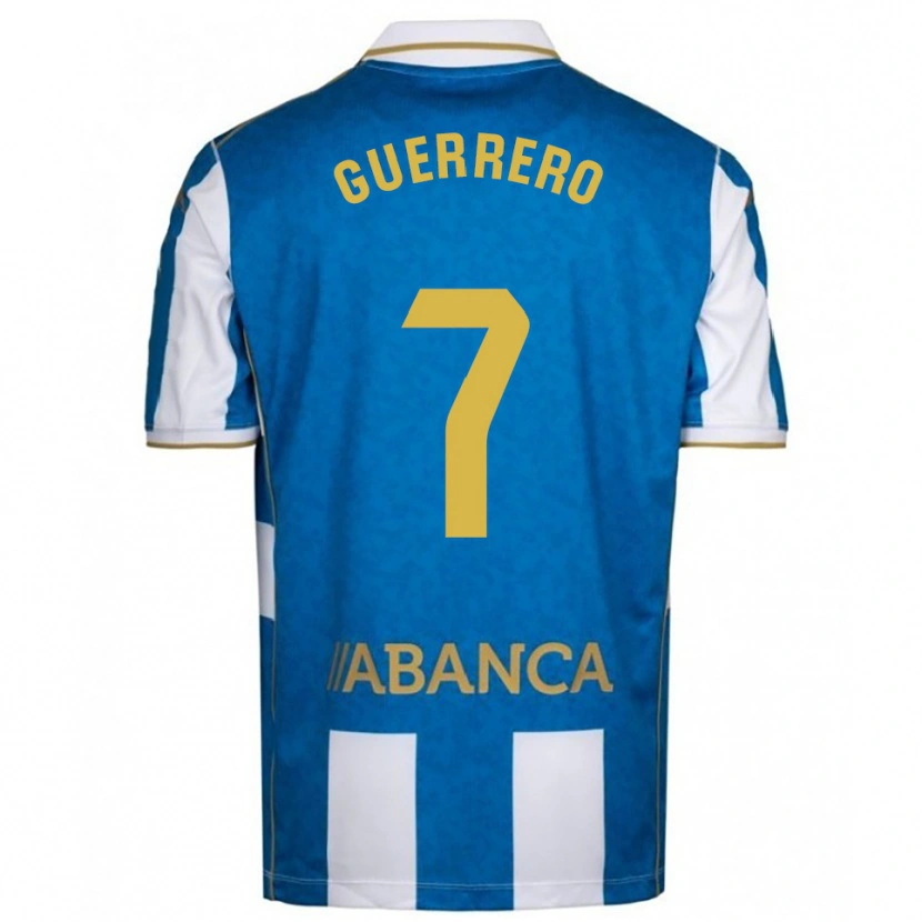 Danxen Criança Camisola Adrián Guerrero #7 Branco Azul Principal 2025/26 Camisa
