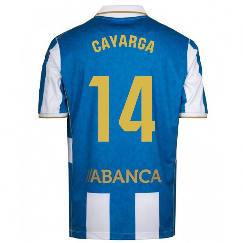 Danxen Criança Camisola Berto Cayarga #14 Branco Azul Principal 2025/26 Camisa