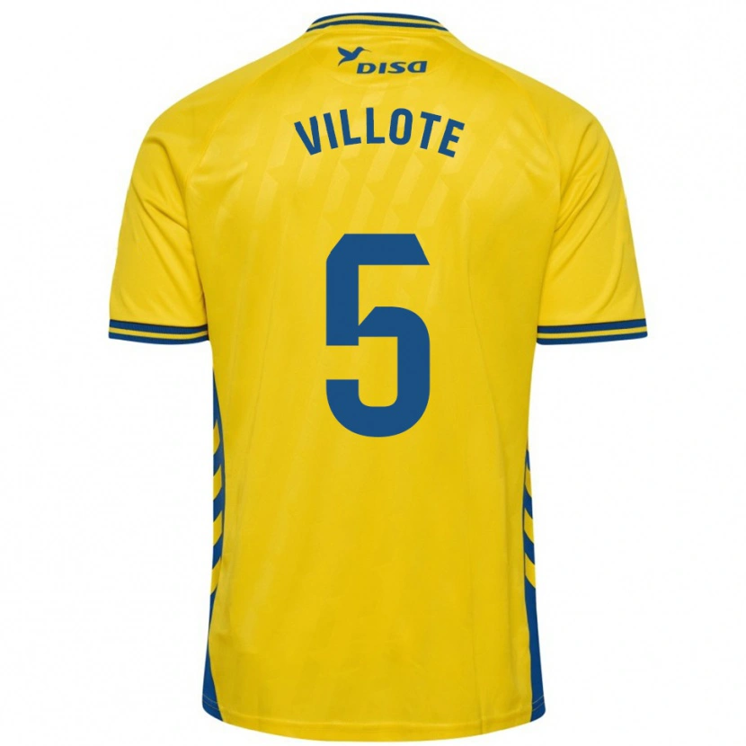 Danxen Criança Camisola Víctor Villote #5 Amarelo Azul Principal 2025/26 Camisa
