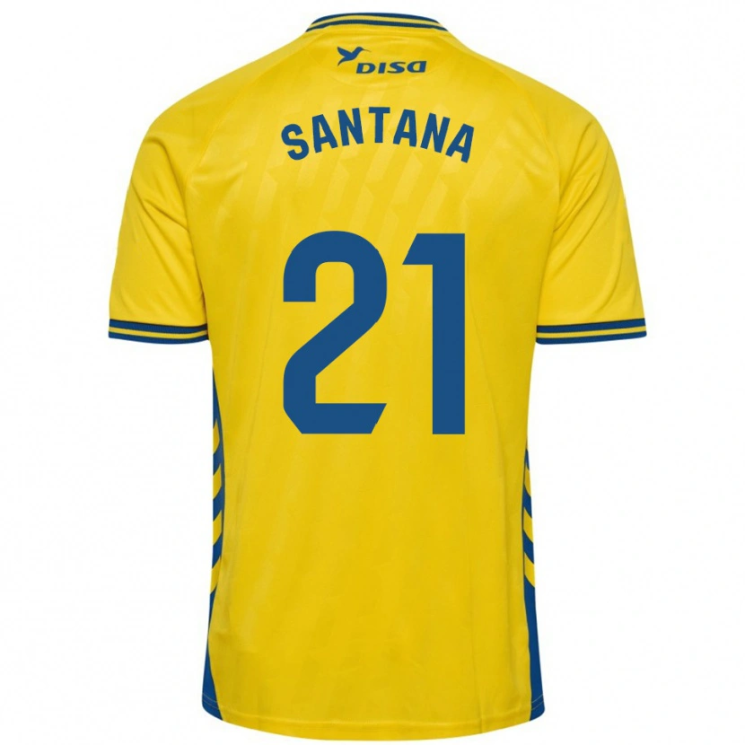 Danxen Criança Camisola Yadam Santana #21 Amarelo Azul Principal 2025/26 Camisa