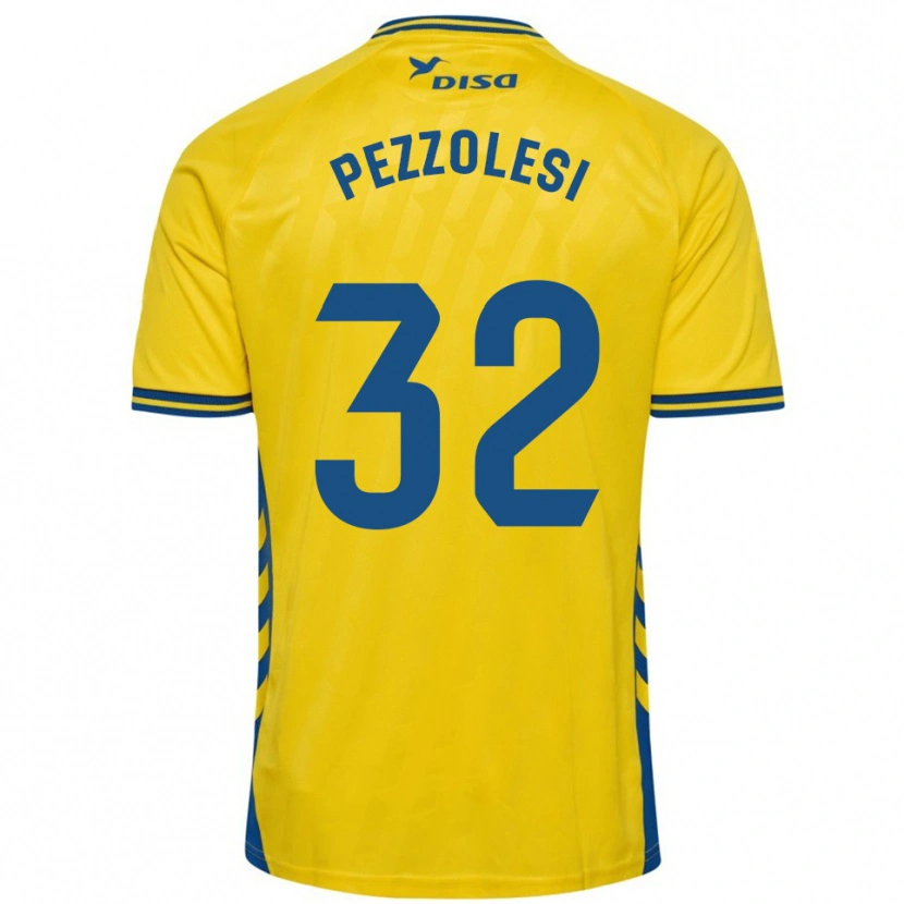 Danxen Criança Camisola Valentín Pezzolesi #32 Amarelo Azul Principal 2025/26 Camisa