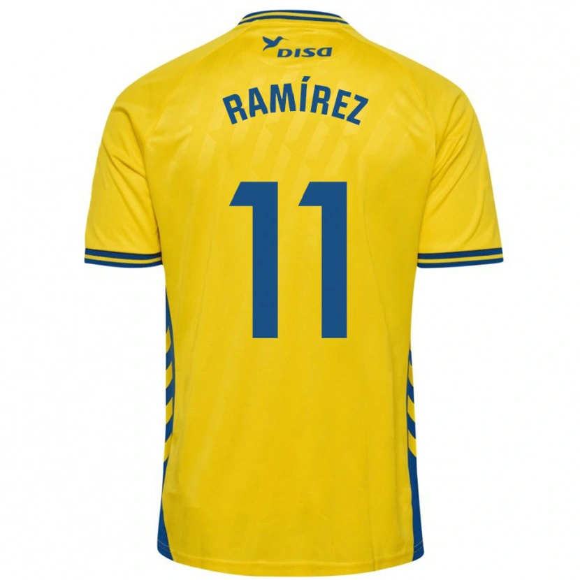 Danxen Criança Camisola Benito Ramírez #11 Amarelo Azul Principal 2025/26 Camisa
