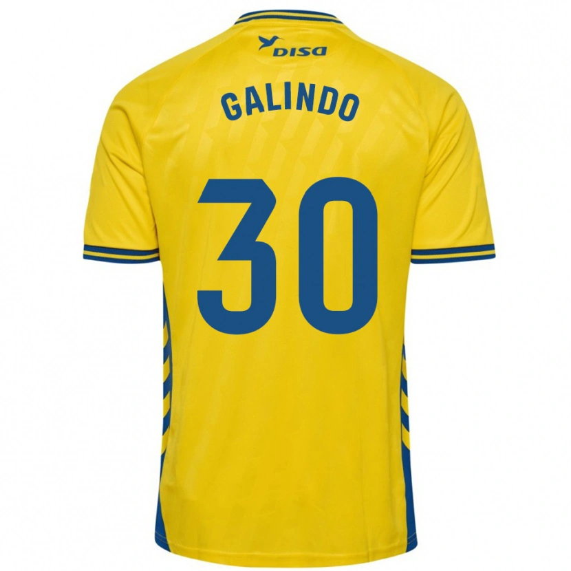 Danxen Criança Camisola Cristian Galindo #30 Amarelo Azul Principal 2025/26 Camisa