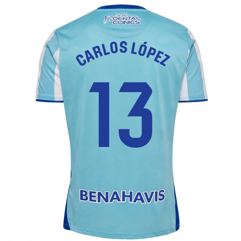 Danxen Criança Camisola Carlos López #13 Azul Celeste Branco Principal 2025/26 Camisa