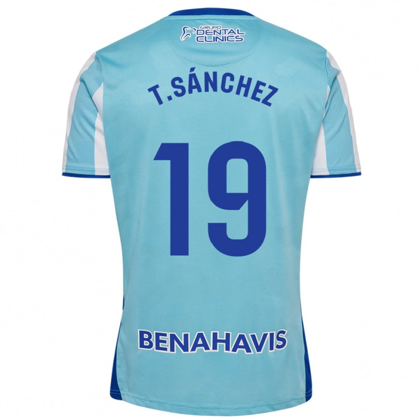 Danxen Criança Camisola Toni Sánchez #19 Azul Celeste Branco Principal 2025/26 Camisa