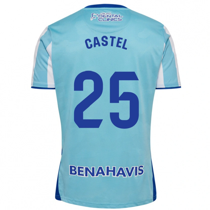 Danxen Criança Camisola Sergio Castel #25 Azul Celeste Branco Principal 2025/26 Camisa