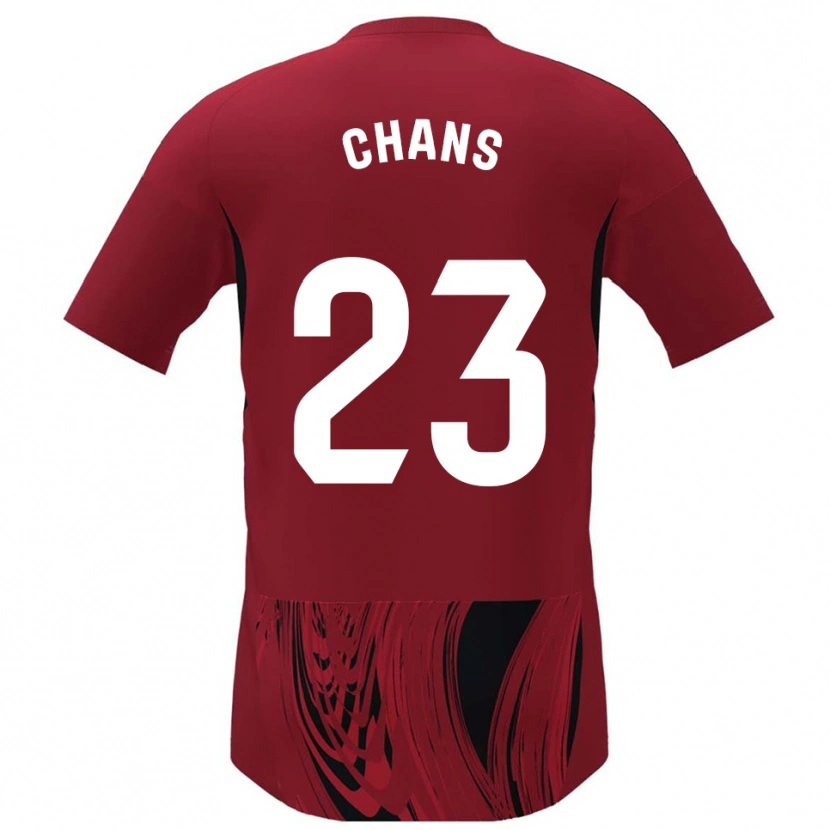 Danxen Criança Camisola Ángel Chans #23 Vermelho Preto Principal 2025/26 Camisa