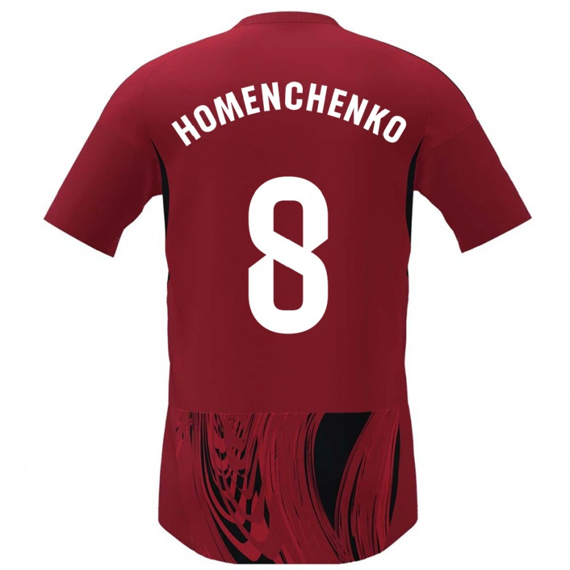 Danxen Criança Camisola Santiago Homenchenko #8 Vermelho Preto Principal 2025/26 Camisa