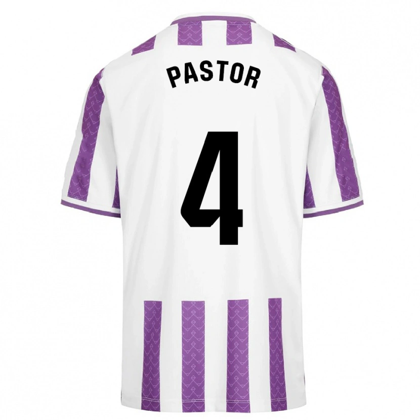 Danxen Criança Camisola Alba Pastor Rodríguez #4 Roxo Branco Principal 2025/26 Camisa