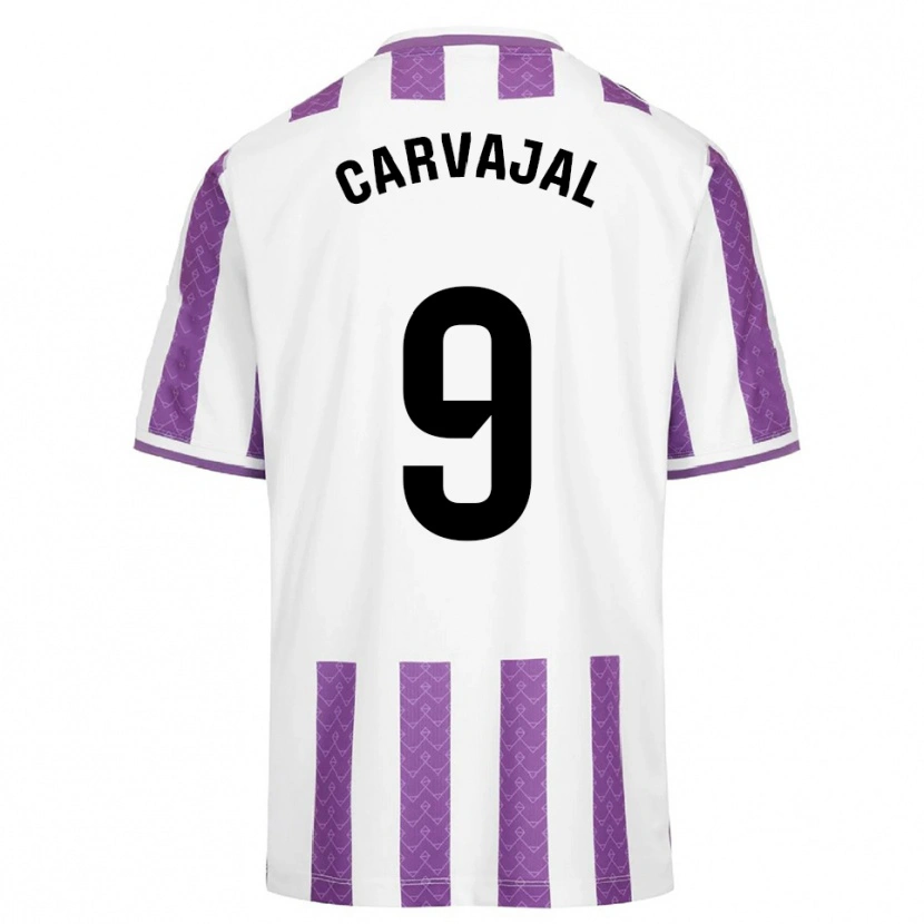 Danxen Criança Camisola Ángel Carvajal #9 Roxo Branco Principal 2025/26 Camisa