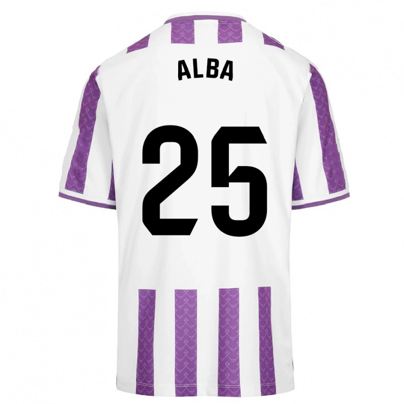Danxen Criança Camisola Alba Acebes Rodríguez #25 Roxo Branco Principal 2025/26 Camisa