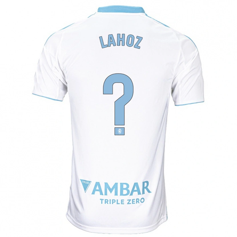Danxen Criança Camisola Álvaro Lahoz #0 Branco Azul Celeste Principal 2025/26 Camisa