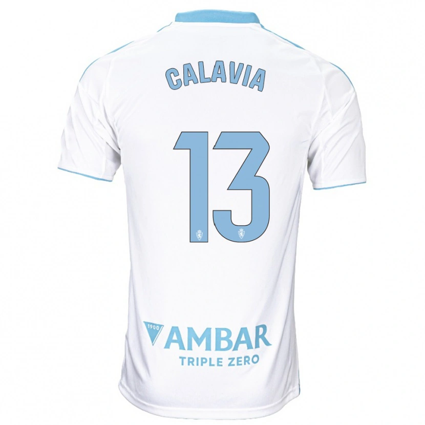 Danxen Criança Camisola Carlos Calavia #13 Branco Azul Celeste Principal 2025/26 Camisa