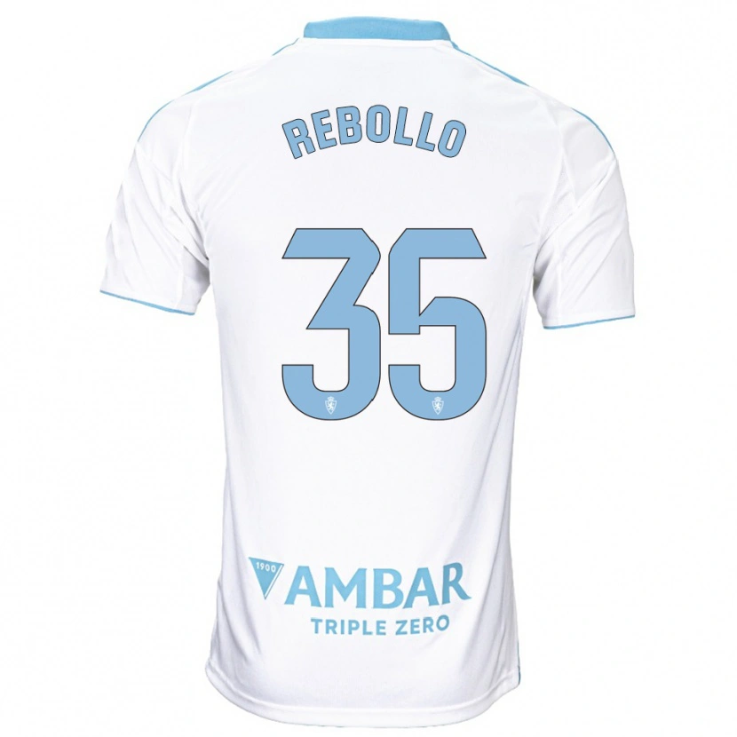 Danxen Criança Camisola Dani Rebollo #35 Branco Azul Celeste Principal 2025/26 Camisa