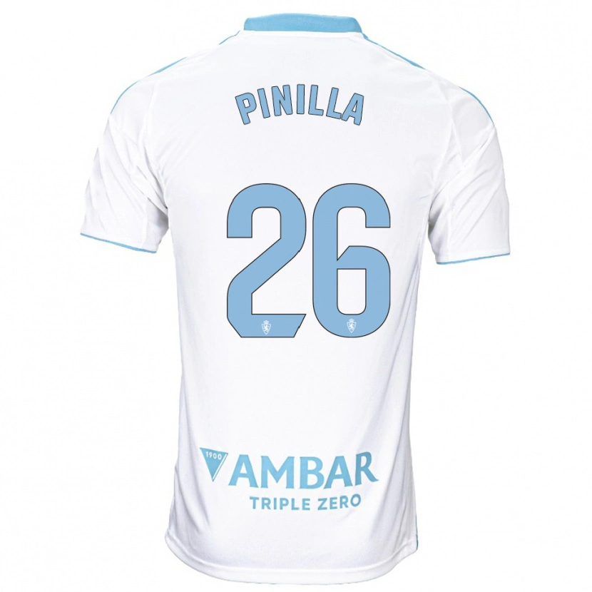 Danxen Criança Camisola Hugo Pinilla #26 Branco Azul Celeste Principal 2025/26 Camisa