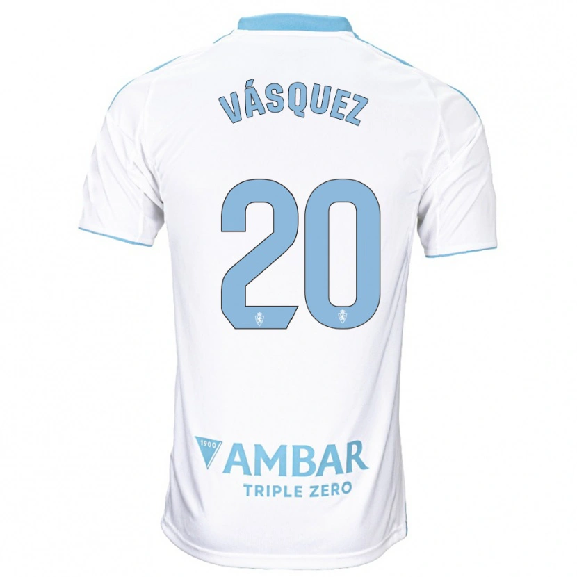 Danxen Criança Camisola José Vásquez #20 Branco Azul Celeste Principal 2025/26 Camisa