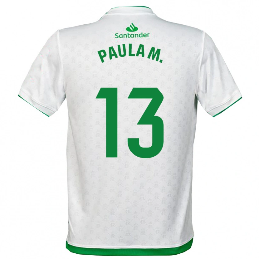 Danxen Criança Camisola Paula Muñoz Álvarez #13 Verde Branco Principal 2025/26 Camisa