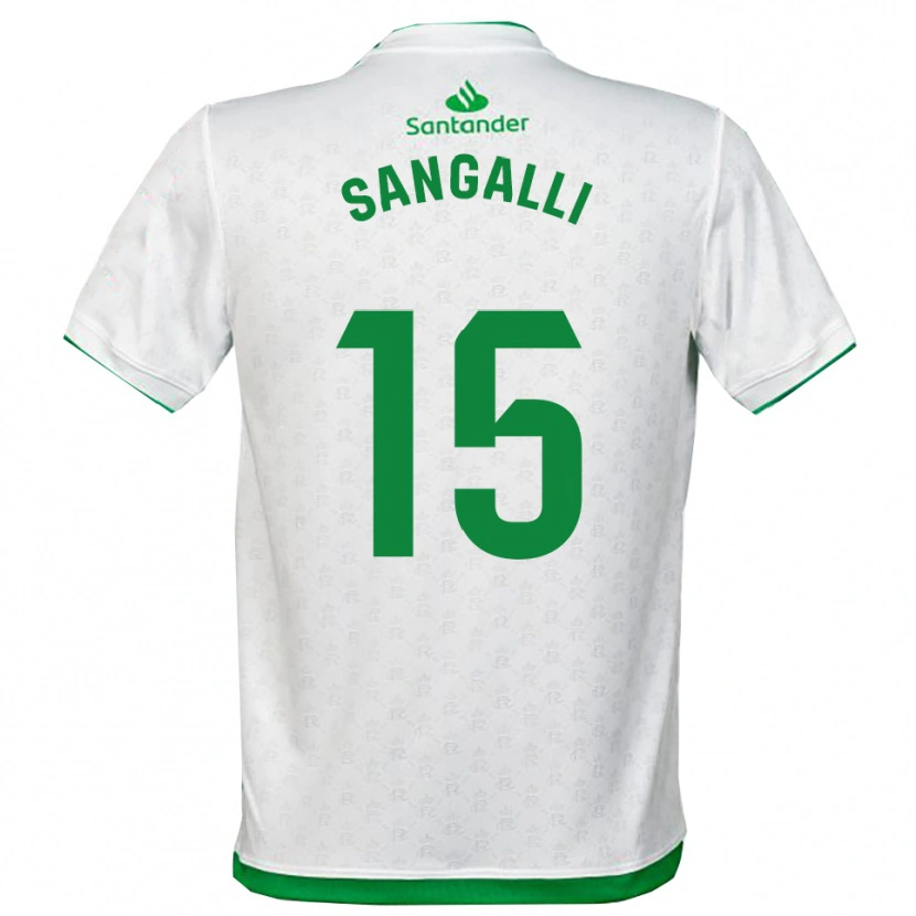 Danxen Criança Camisola Marco Sangalli #15 Verde Branco Principal 2025/26 Camisa