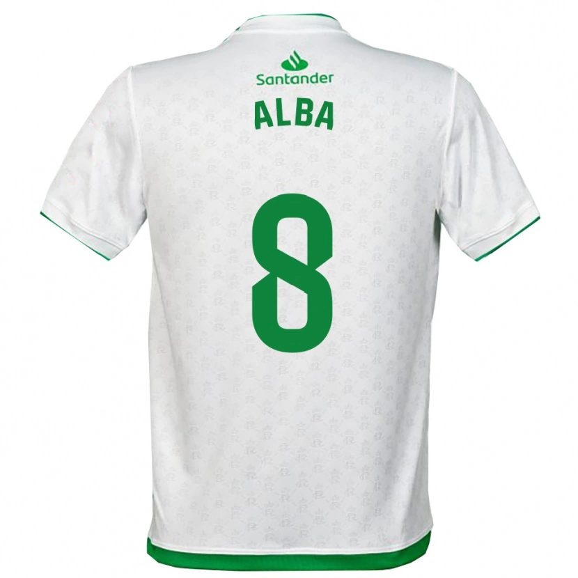 Danxen Criança Camisola Alba Luzuriaga Albelda #8 Verde Branco Principal 2025/26 Camisa