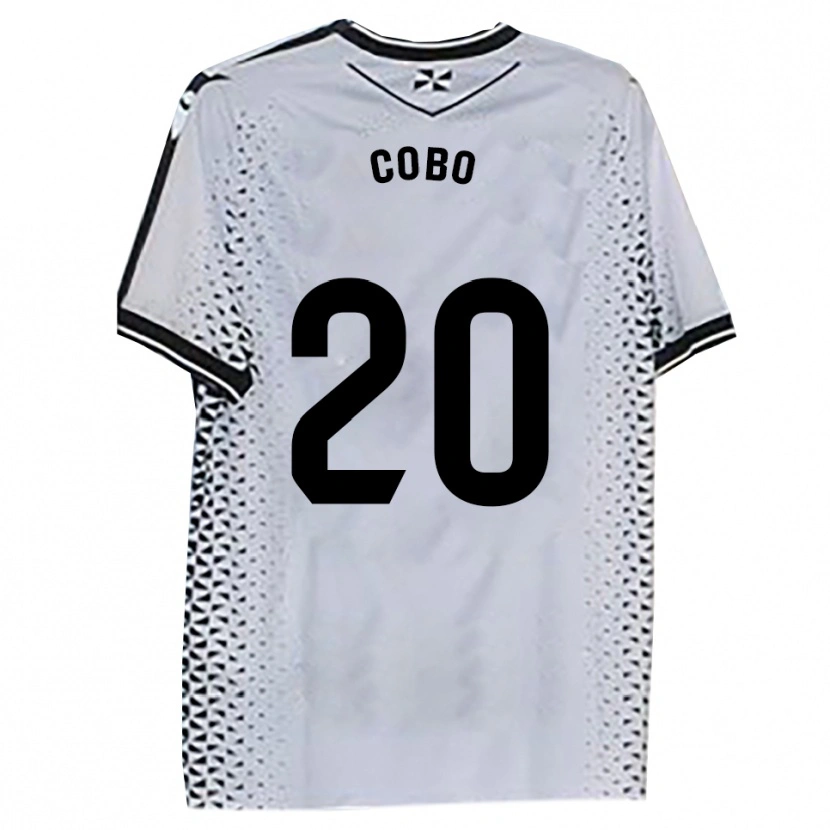 Danxen Criança Camisola David Cobo #20 Branco Preto Principal 2025/26 Camisa