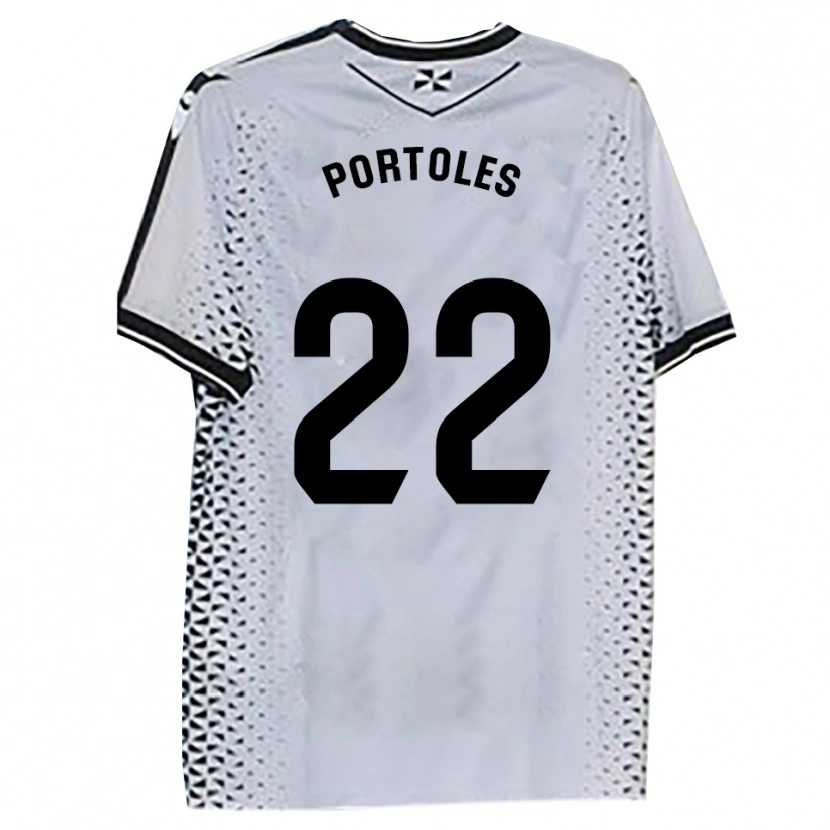 Danxen Criança Camisola Armengol Portoles #22 Branco Preto Principal 2025/26 Camisa