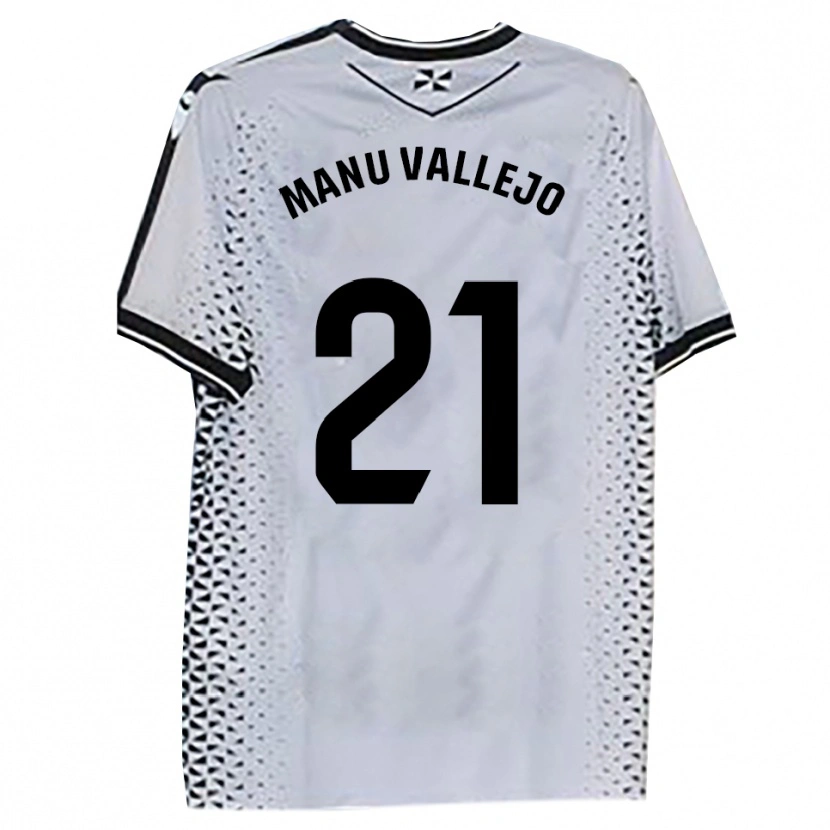 Danxen Criança Camisola Manu Vallejo #21 Branco Preto Principal 2025/26 Camisa