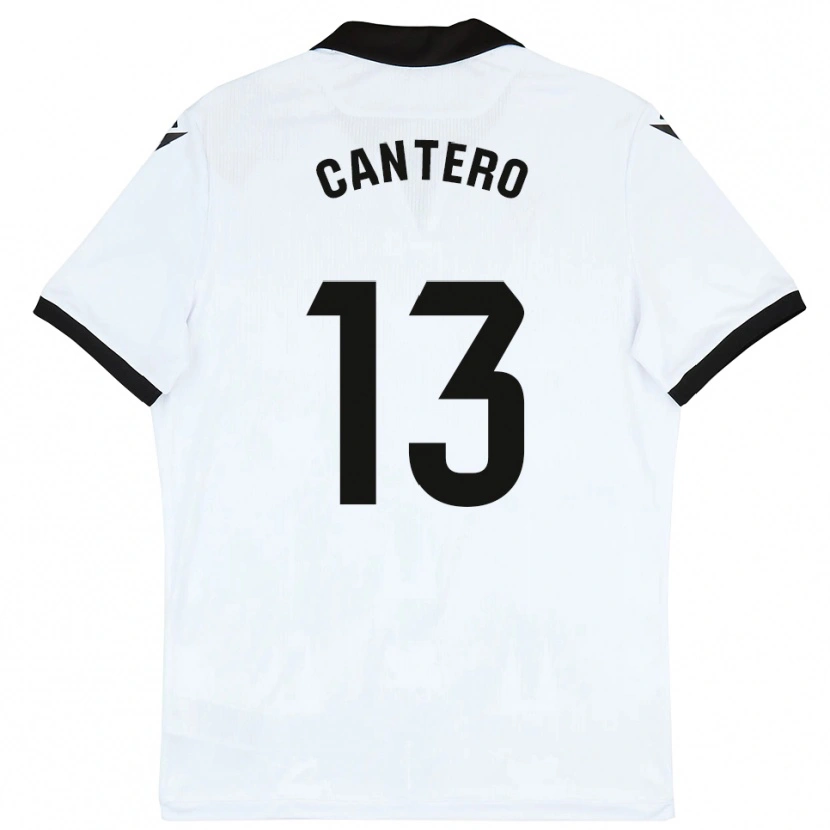 Danxen Criança Camisola Ander Cantero #13 Branco Preto Principal 2025/26 Camisa