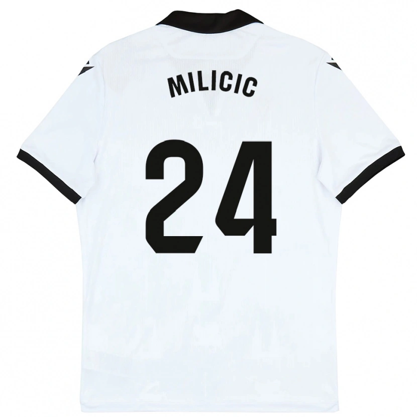 Danxen Criança Camisola Nikola Milicic #24 Branco Preto Principal 2025/26 Camisa