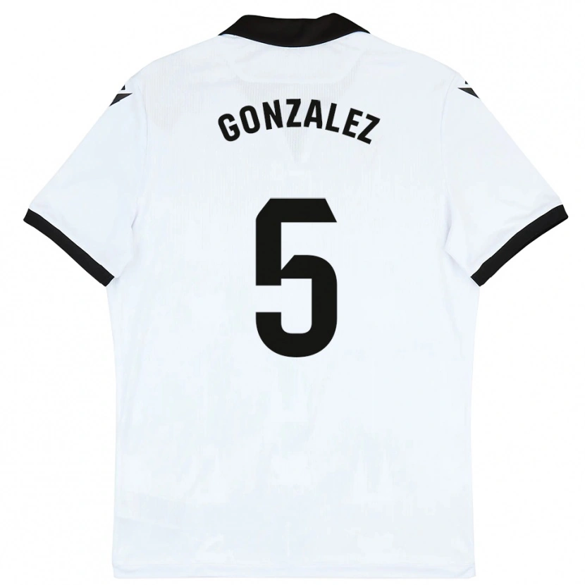 Danxen Criança Camisola Sergio González #5 Branco Preto Principal 2025/26 Camisa