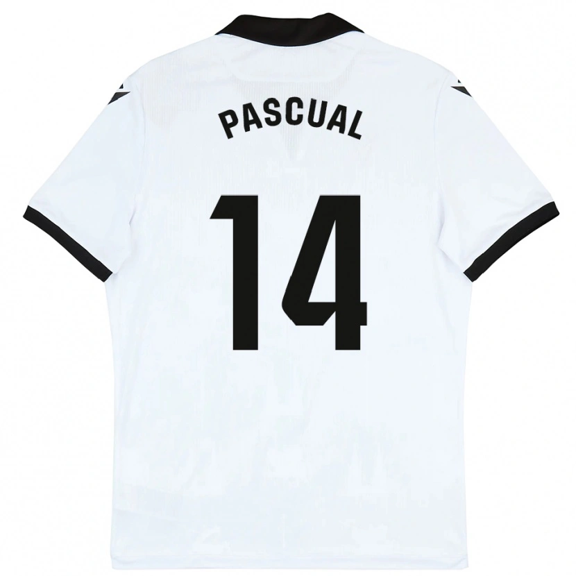 Danxen Criança Camisola Hugo Pascual #14 Branco Preto Principal 2025/26 Camisa