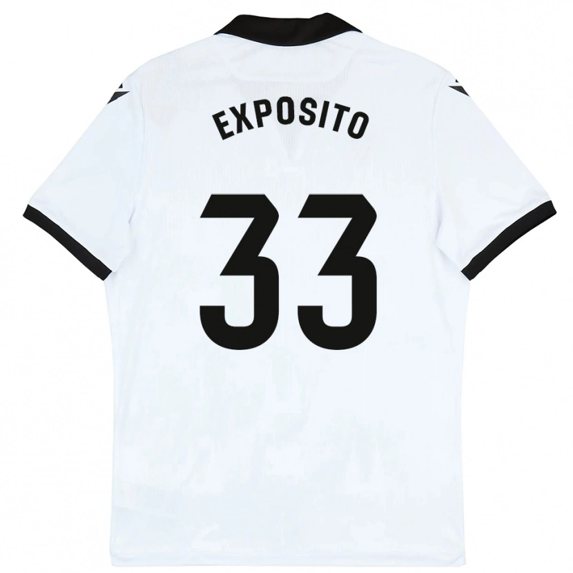 Danxen Criança Camisola Marcelo Expósito #33 Branco Preto Principal 2025/26 Camisa