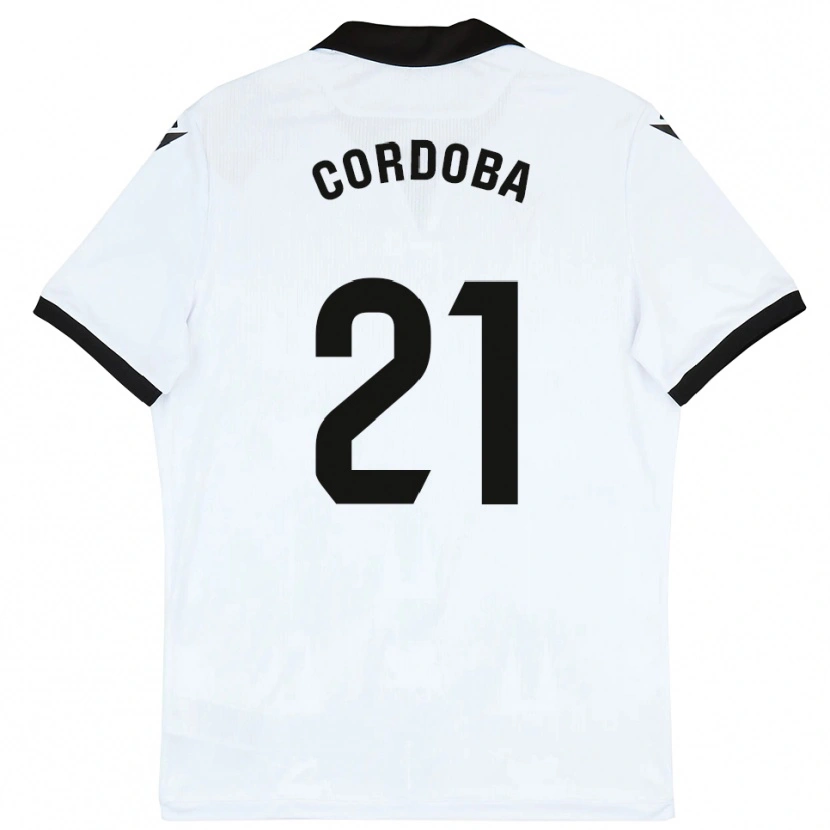 Danxen Criança Camisola Iñigo Córdoba #21 Branco Preto Principal 2025/26 Camisa