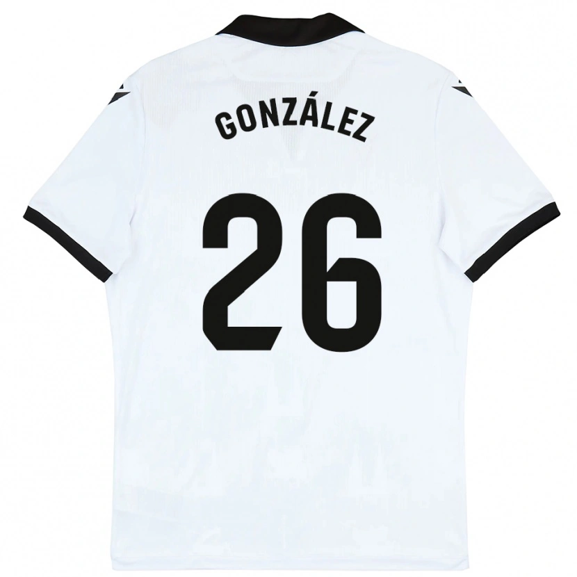 Danxen Criança Camisola Diego González #26 Branco Preto Principal 2025/26 Camisa