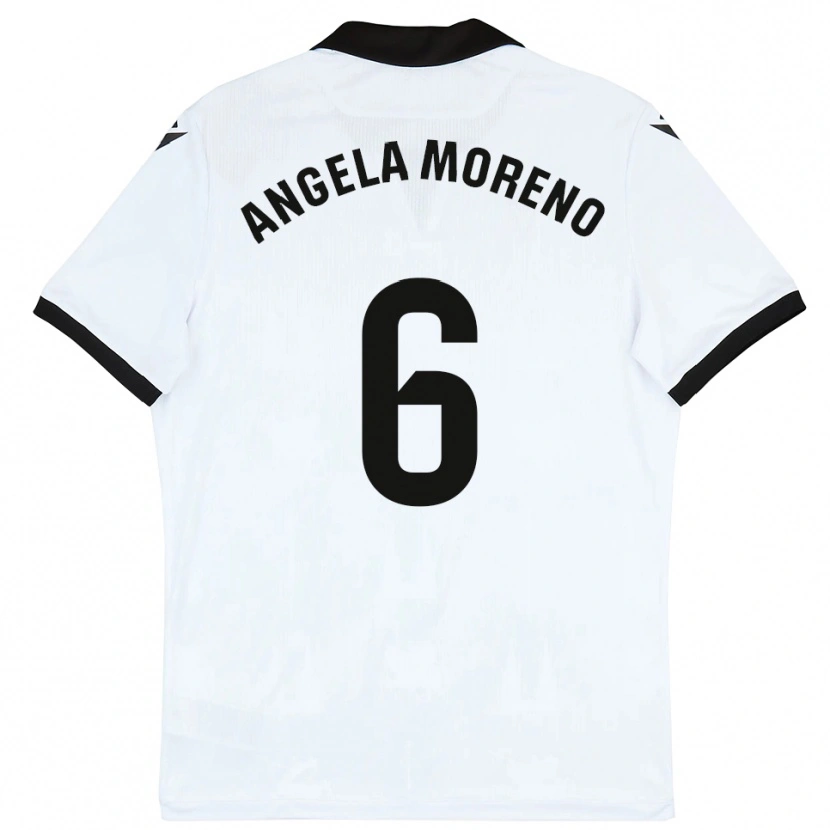 Danxen Criança Camisola Angela Moreno #6 Branco Preto Principal 2025/26 Camisa