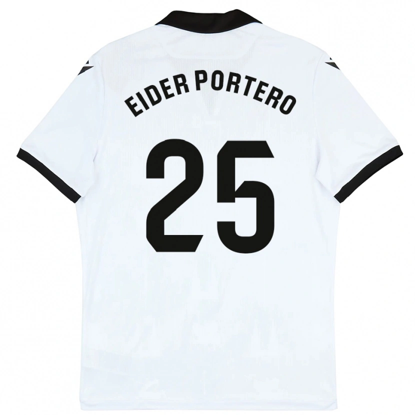 Danxen Criança Camisola Eider Portero #25 Branco Preto Principal 2025/26 Camisa