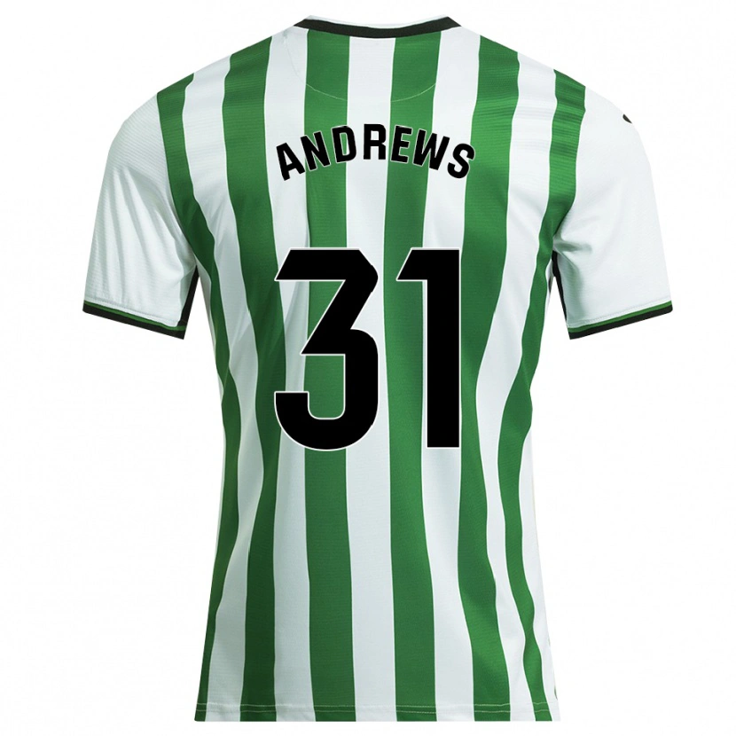 Danxen Criança Camisola George Andrews #31 Branco Verde Principal 2025/26 Camisa