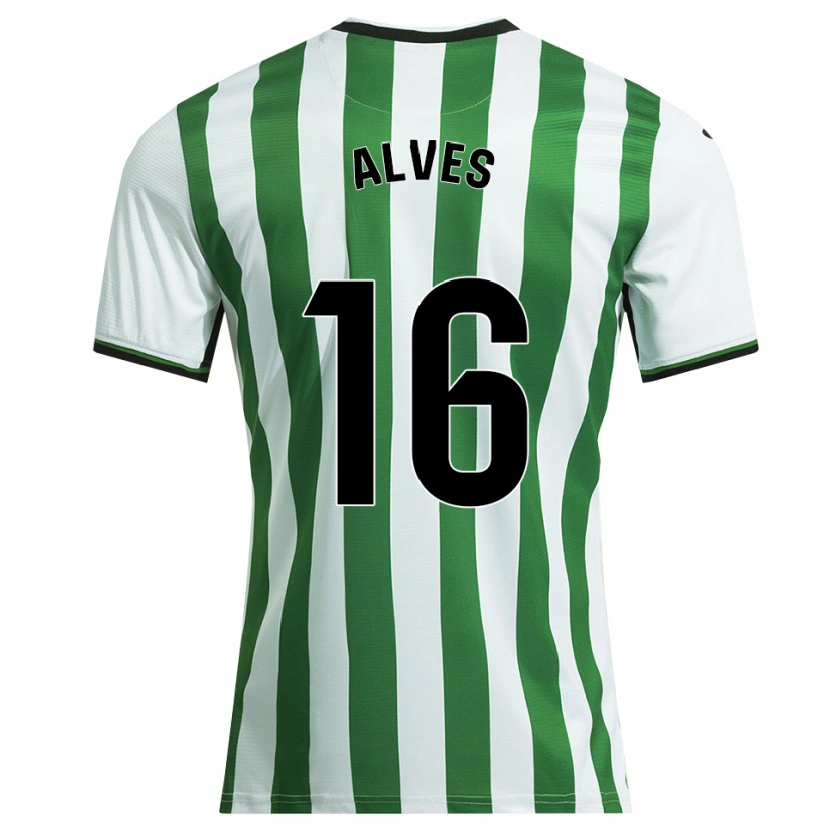 Danxen Criança Camisola Rubén Alves #16 Branco Verde Principal 2025/26 Camisa
