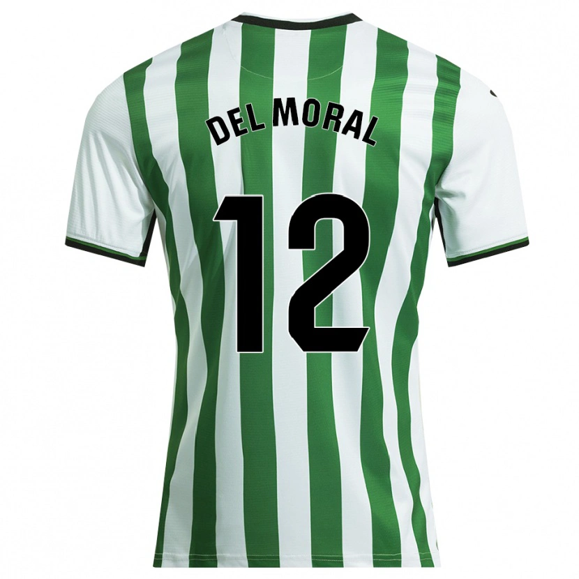 Danxen Criança Camisola Alberto Del Moral #12 Branco Verde Principal 2025/26 Camisa