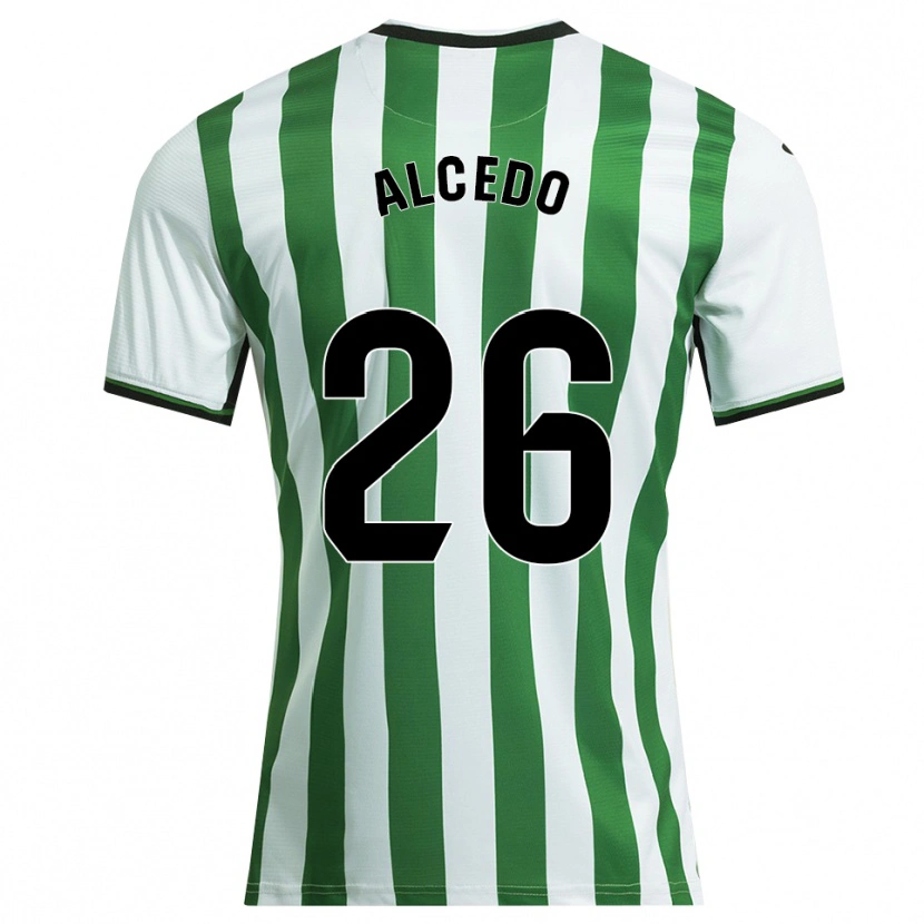 Danxen Criança Camisola Juan María Alcedo #26 Branco Verde Principal 2025/26 Camisa