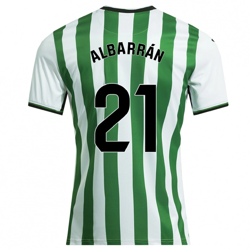 Danxen Criança Camisola Carlos Albarrán #21 Branco Verde Principal 2025/26 Camisa