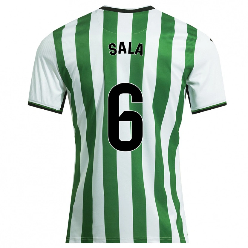 Danxen Criança Camisola Álex Sala #6 Branco Verde Principal 2025/26 Camisa