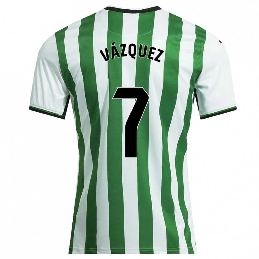 Danxen Criança Camisola Álvaro Vázquez #7 Branco Verde Principal 2025/26 Camisa