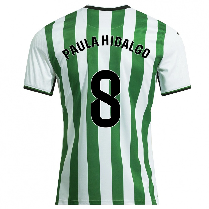 Danxen Criança Camisola Paula Hidalgo Gutiérrez #8 Branco Verde Principal 2025/26 Camisa