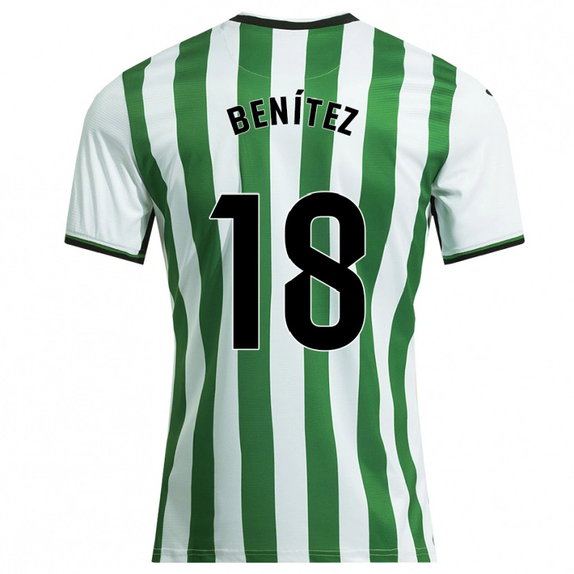 Danxen Criança Camisola Paco Benítez #18 Branco Verde Principal 2025/26 Camisa