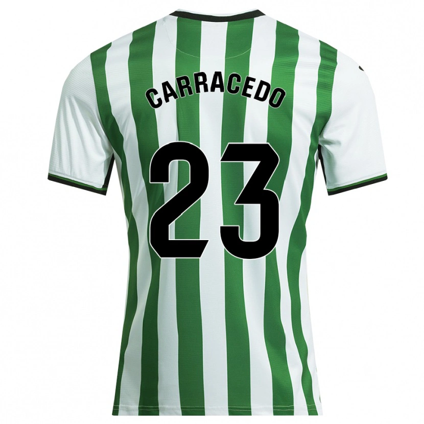 Danxen Criança Camisola Cristian Carracedo #23 Branco Verde Principal 2025/26 Camisa