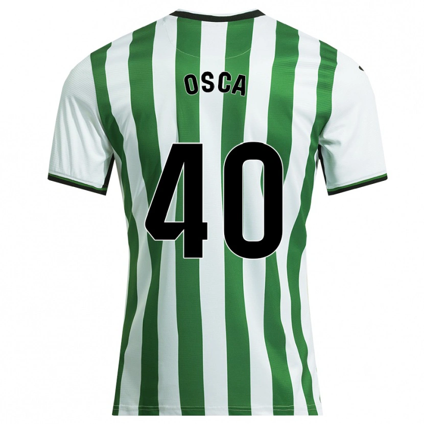 Danxen Criança Camisola Cristian Osca #40 Branco Verde Principal 2025/26 Camisa