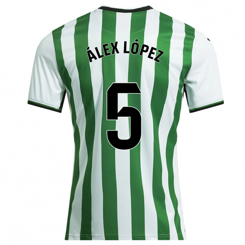 Danxen Criança Camisola Álex López #5 Branco Verde Principal 2025/26 Camisa