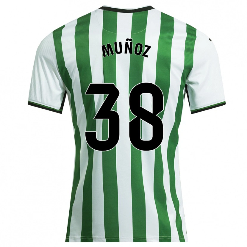 Danxen Criança Camisola Pablo Muñoz #38 Branco Verde Principal 2025/26 Camisa