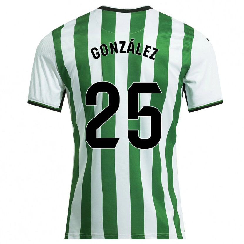 Danxen Criança Camisola Dani González #25 Branco Verde Principal 2025/26 Camisa