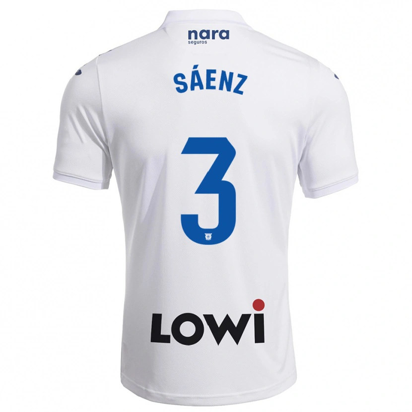 Danxen Criança Camisola Jorge Sáenz #3 Branco Marinho Principal 2025/26 Camisa